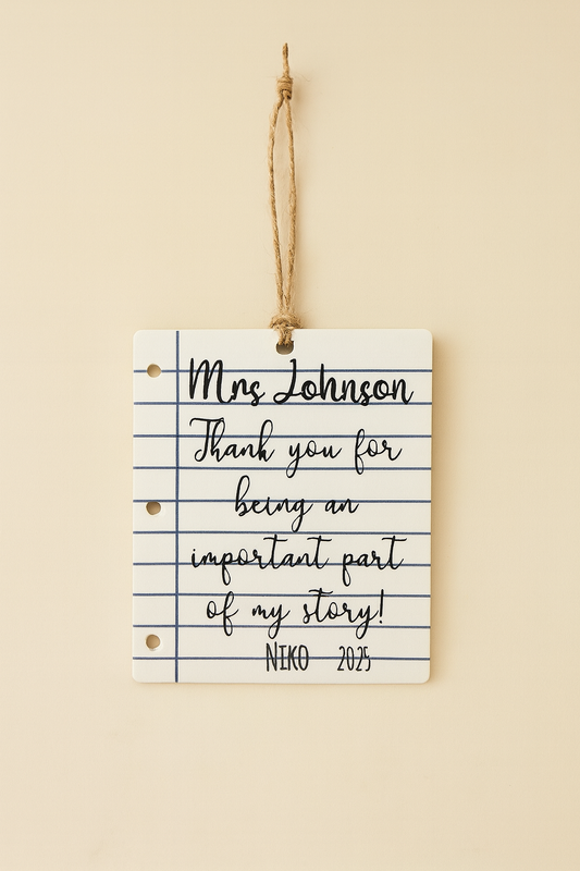 Custom teacher ornament