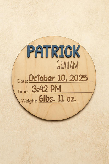 Welcome Baby- Birth announcement and stat sign