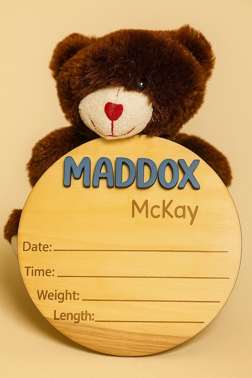 Welcome Baby- Birth announcement and stat sign